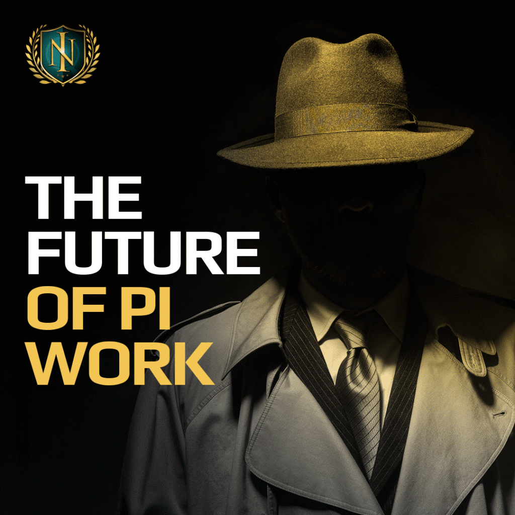 The future of private investigator work in Florida, showcasing technology-driven investigations and AI tools.