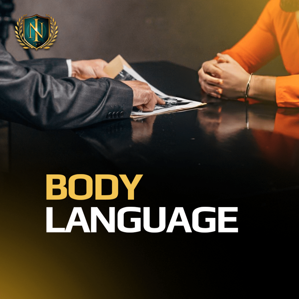 Private investigator observing body language during an interview